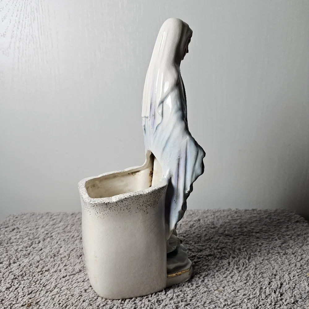 Vintage Lefton Japan Virgin Mary Madonna Figurine Planter